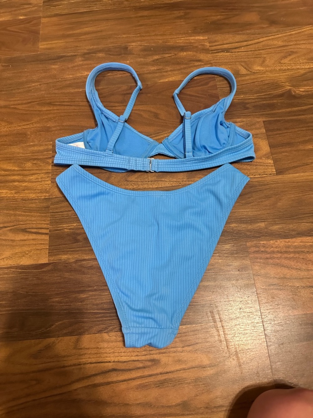 Xhilaration Light Blue Ribbed Underwire Bikini Set - Picture 2 of 3